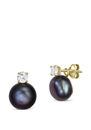 OBSIDIAN pearl stud earrings - Gold