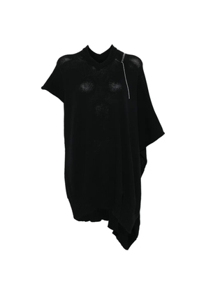 Isabel Benenato asymmetric poncho - Black