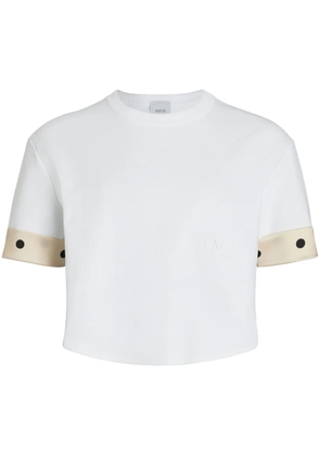 Patou silk-cuff cropped T-shirt - White