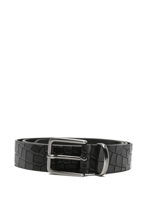 Tagliatore crocodile-effect belt - Black
