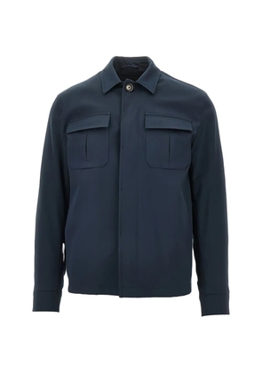 Herno button flap pocket overshirt - Blue