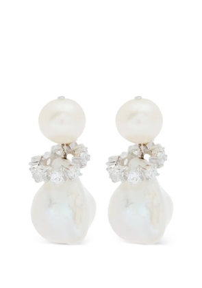 Completedworks crystal-embellishment pearl earrings - Silver
