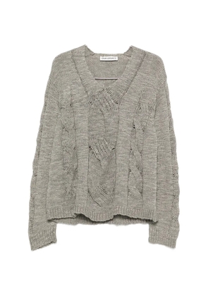 OUR LEGACY cable-knit V-neck sweater - Grey