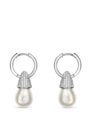 OBSIDIAN pearl sterling silver earrings