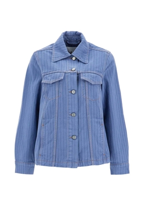 GANNI striped denim jacket - Blue