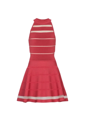 Balmain stripes knit flare dress - Red