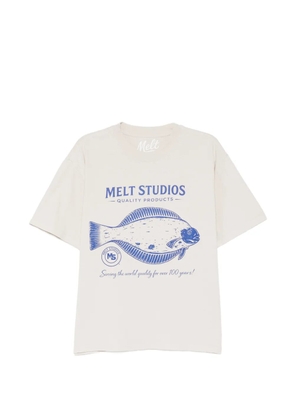 Melt fish-print T-shirt - Neutrals