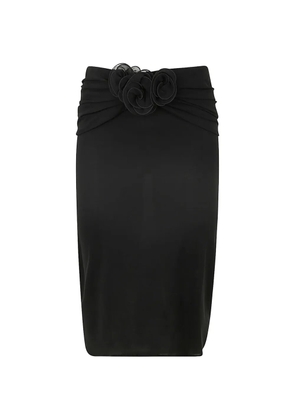 Magda Butrym floral-detail midi skirt - Black
