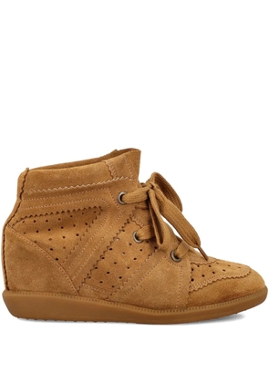 ISABEL MARANT perforated wedge boots - Brown
