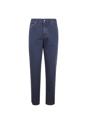 Zegna logo patch jeans - Blue