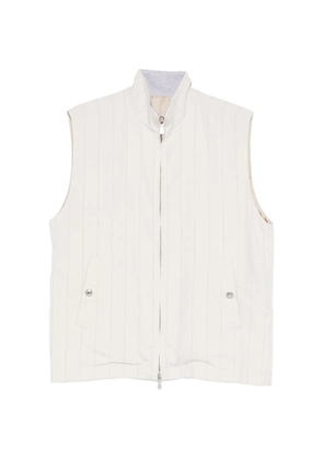 Eleventy pinstriped zip-up gilet - Neutrals
