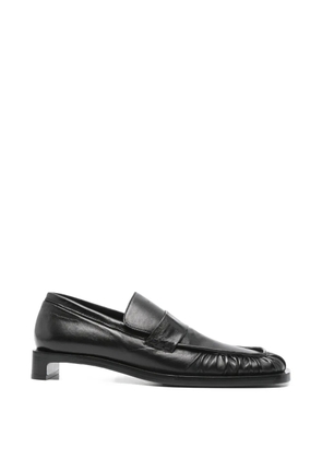 Jil Sander Pre-Owned ruched leather loafers - Black