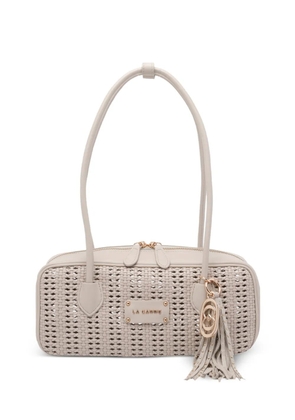 La Carrie woven zipped shoulder bag - Neutrals