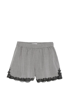 La Piscine lace-trim shorts - Grey