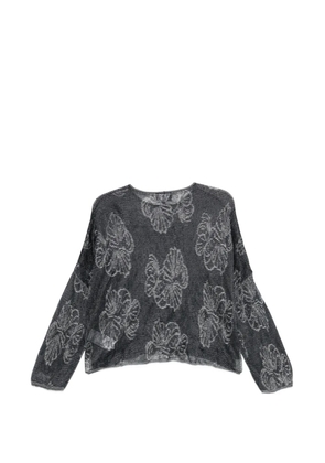 Emporio Armani floral crew neck sweater - Blue