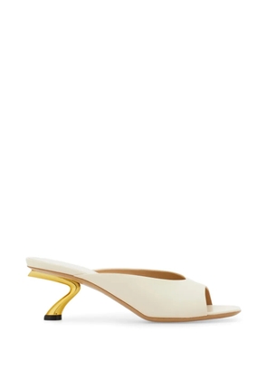 Ferragamo S-shaped heeled slides - Neutrals