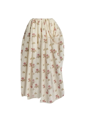 ERDEM floral-print midi skirt - Neutrals