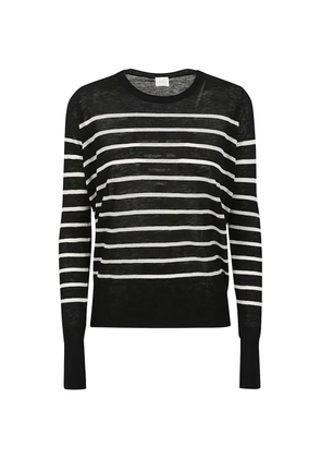 C.T.PLAGE round-neck striped sweater - Black
