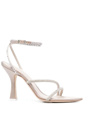 3juin 100mm crystal-embellished strap sandals - Neutrals