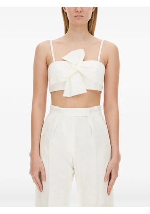 Max Mara bow crop-top - White