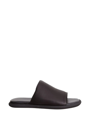 PURO leather flat slide - Brown