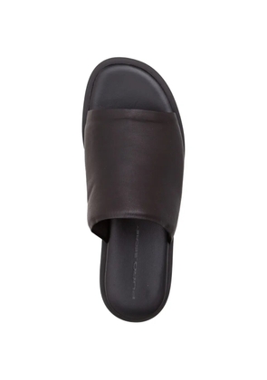 PURO leather flat slide - Brown