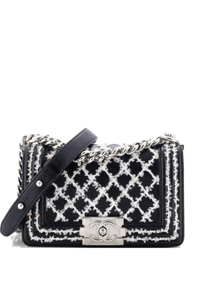 CHANEL Pre-Owned Boy Flap Bag Lambskin with Quilted Tweed and Sequins Small crossbody bag - Black