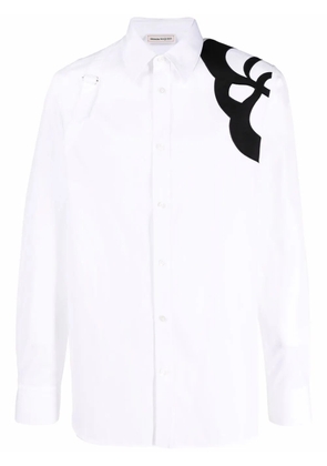 Alexander McQueen embroidered long-sleeve shirt - White