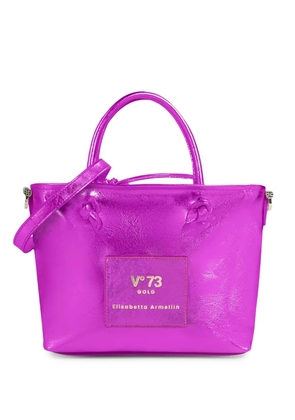 V°73 logo-patch tote bag - Purple