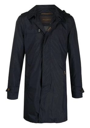 Moorer hooded button trench coat - Blue