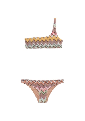 Missoni Chevron one-shoulder bikini - Brown