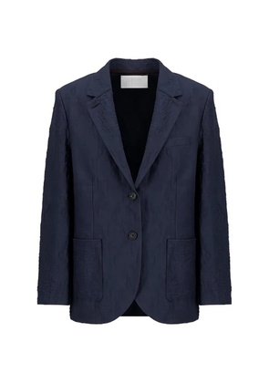Harris Wharf London Travel single-breasted textured cotton blazer - Blue