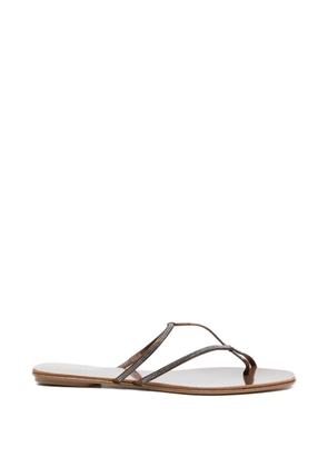 Pedro Garcia Estee T-strap flat sandals - Brown