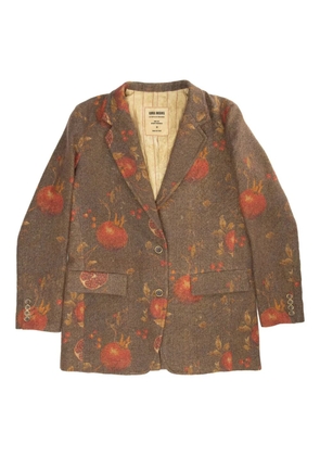 Uma Wang Kali pomegranate-print wool blazer - Brown