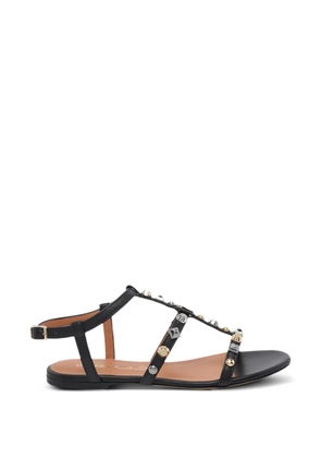 Via Roma 15 stud-embellished buckled sandals - Black