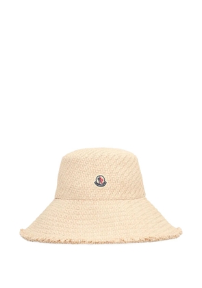Moncler raffia wide-brim hat - Neutrals