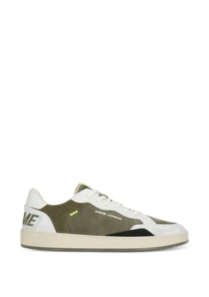 Crime London logo-detail leather sneakers - Green