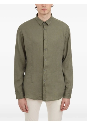 Daniele Alessandrini basic linen shirt - Green