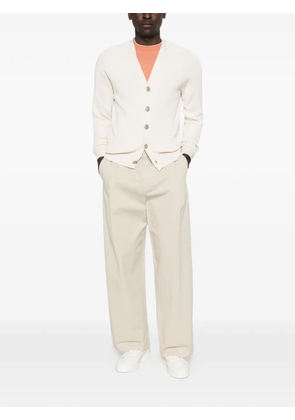 Brunello Cucinelli button ribbed cardigan - Neutrals