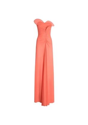 Genny gathered strapless dress - Orange
