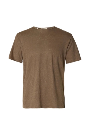 SELECTED slub-texture T-shirt - Brown