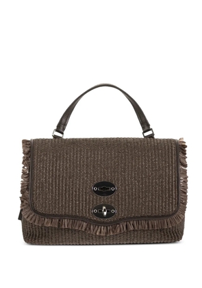 Zanellato small Postina Vimini frayed-detail tote bag - Brown