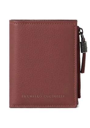 Brunello Cucinelli logo leather wallet - Brown