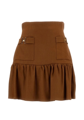 Elisabetta Franchi front-pockets mini skirt - Brown