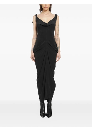 YEHUAFAN silk midi dress - Black