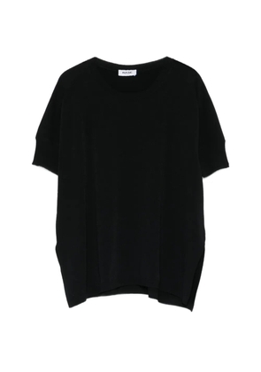base side-slit T-shirt - Black