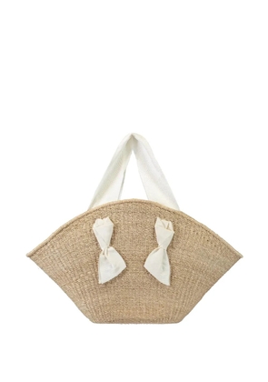 Pamela Munson Petite Isla Bahia Riviera bow-detail tote bag - Neutrals