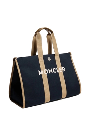 Moncler logo-detail canvas tote bag - Blue