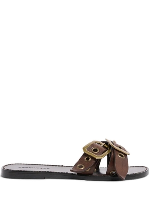 DSQUARED2 buckle eyelet flat sandals - Brown