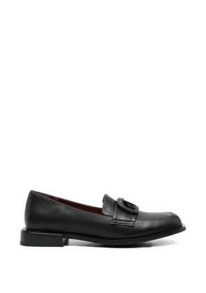 LINDA BAUMANN buckle-detail leather loafers - Black